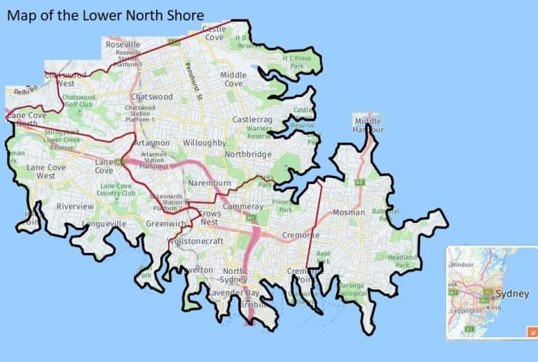 Map of Lower North Shore